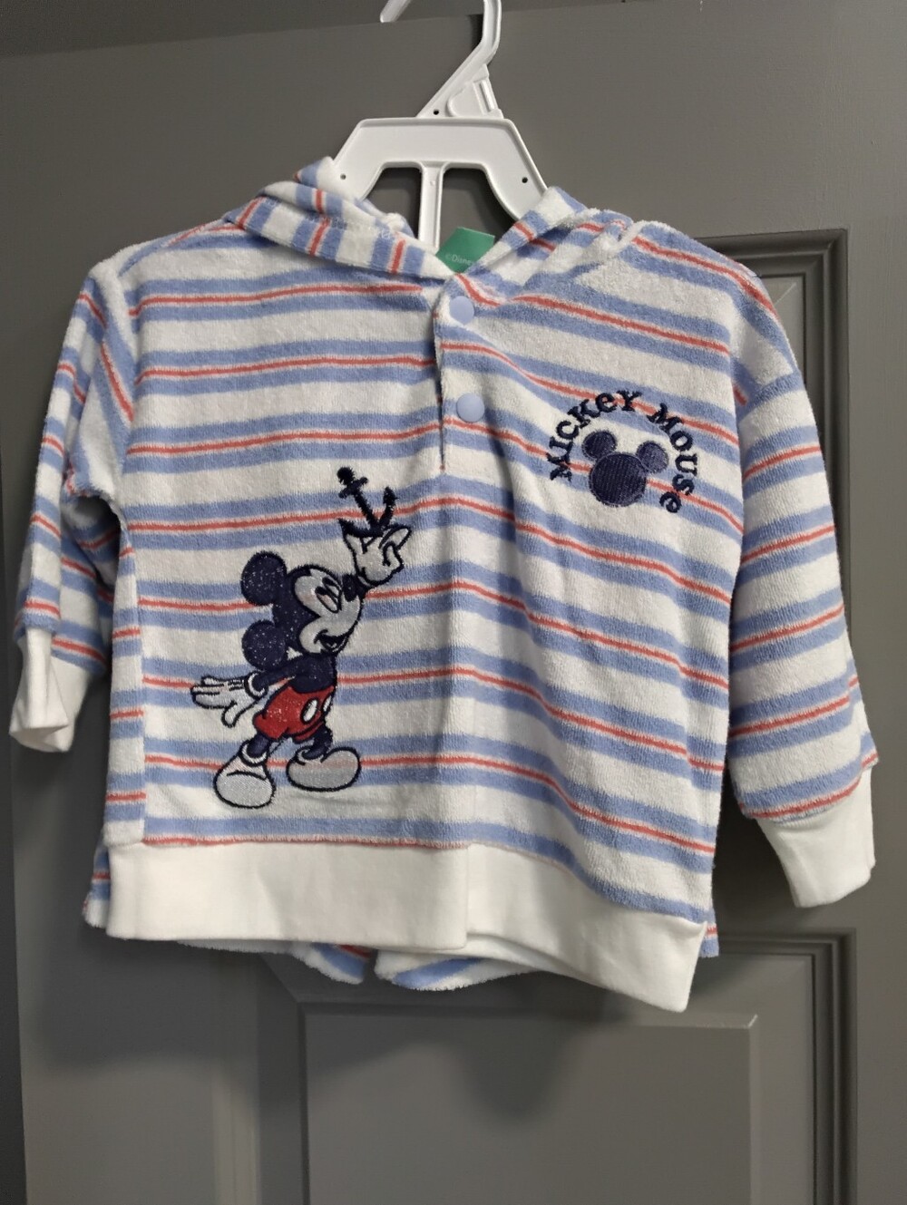 Disney Striped Mickey Hooded Terry Cloth Set